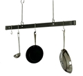 Enclume Premier Offset Hook Ceiling Bar Pot Rack 60" - Hammered Steel