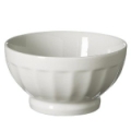 Porcelain Ribbed Bowl 16 ounces - White 