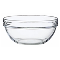 Glass Bowl 8-inch Diameter with Stackable Rim