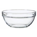 Glass Bowl 9-inch diameter with Stackable Rim