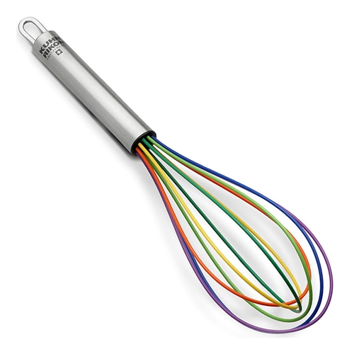8-Inch Color Silicone Spinning Whisk With Stainless Steel Ha