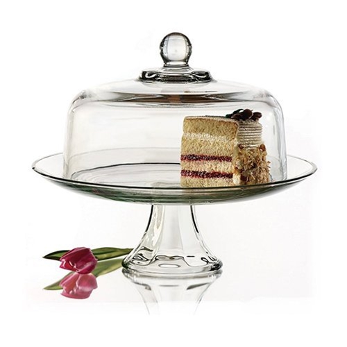 Glass Cake Stand with Dome Lid