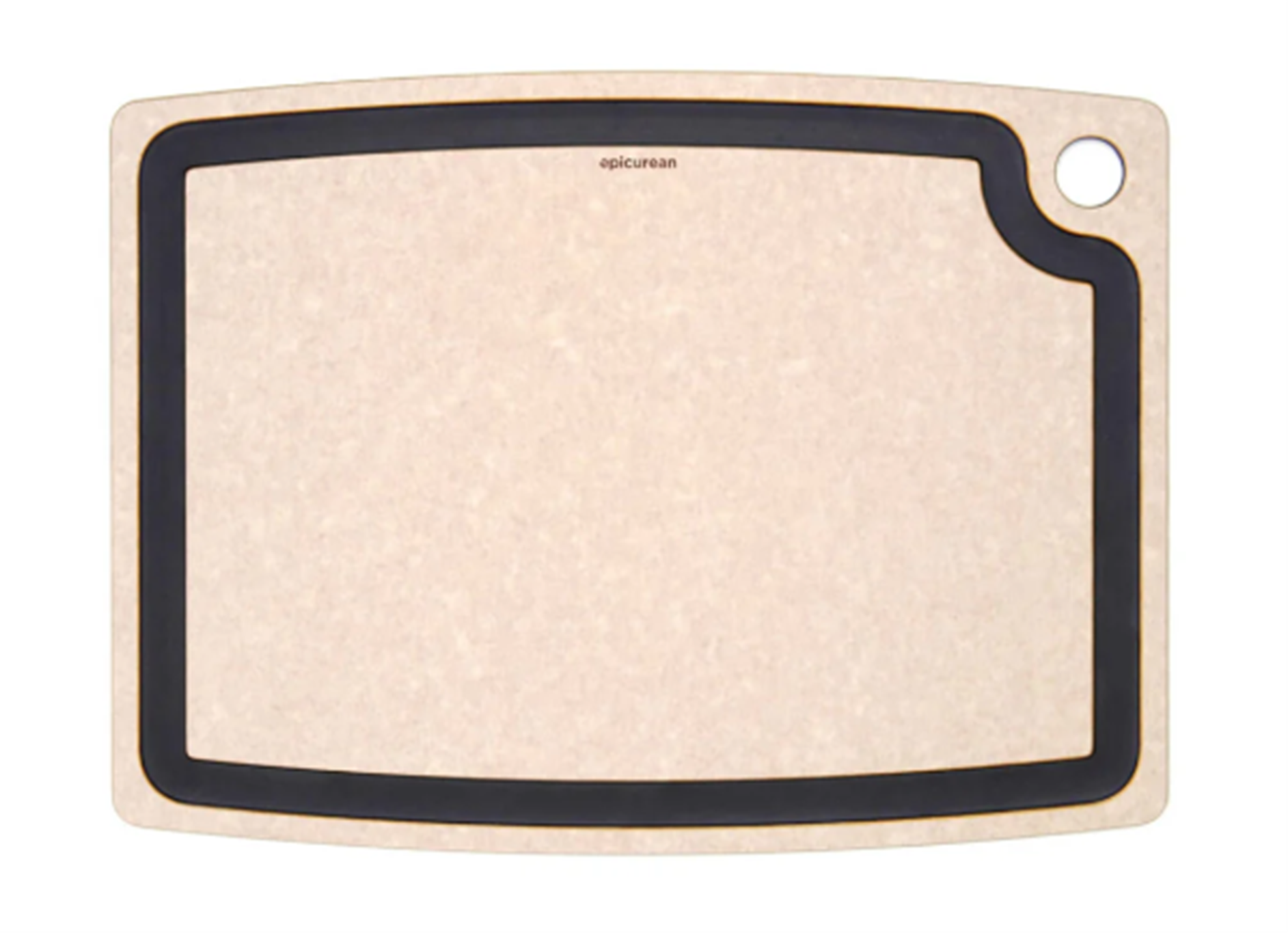 Epicurean Natural Brown Cutting Board with Slate Gray Core Juice Groove 18 x 13 