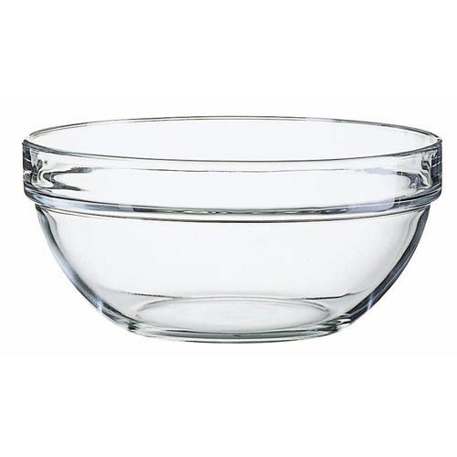 Glass Bowl 10.25-inch Diameter with Stackable Rim