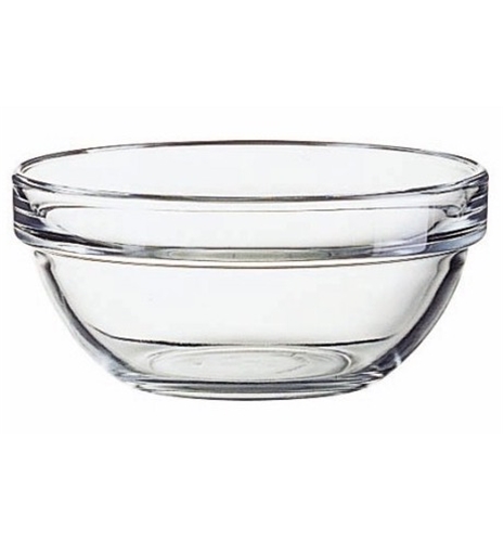 Glass Bowl 6.75-inch Diameter with Stackable Rim
